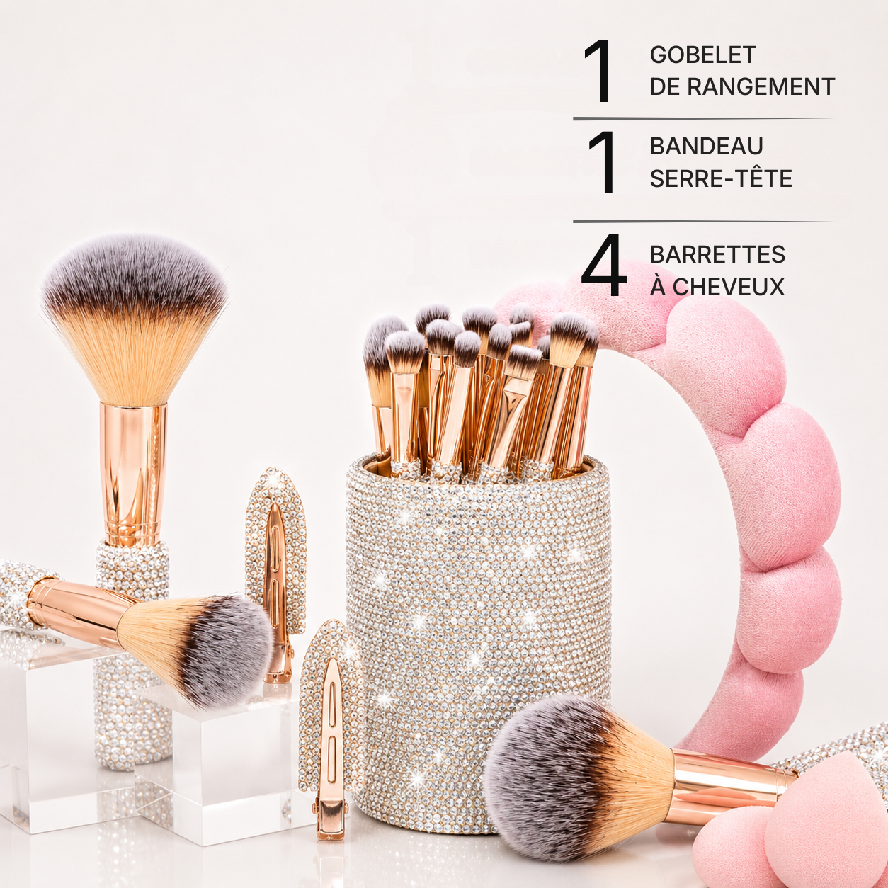 Box Makeup "Rose Argent" 31 Pièces